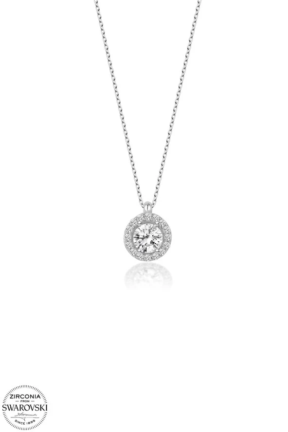Swarovski Zirconia Kadın Pırlanta Montür 16 Taşlı Gümüş Kolye - 2