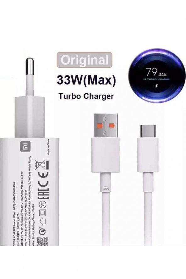 Xiaomi Orjinal Turbo Şarj Aleti 33w Redmi Note 8 9 10 Pro - 1