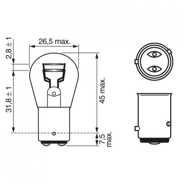 BOSCH AMPUL 12V 21/4W 1016 YAKIN TIRNAK ÇİFT DUY ŞAŞI 10 ADET - 2