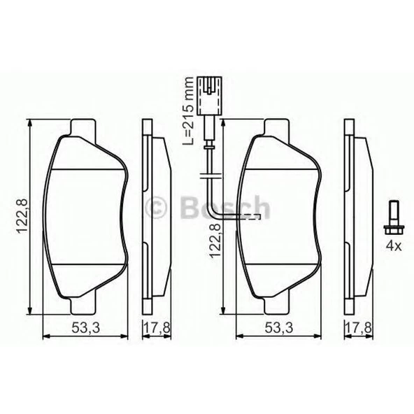 Fiat Linea 1.3 JTD 2007 - 2017 Ön Fren Balata Takımı - Bosch - Resim 4