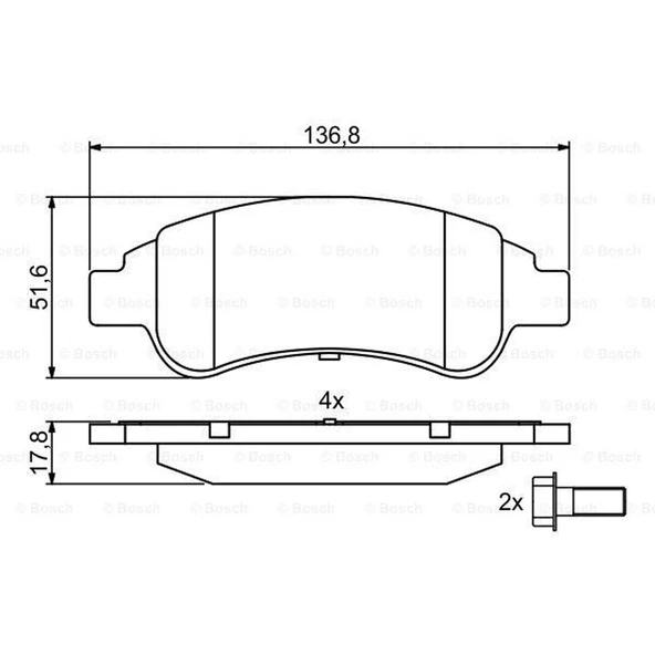 Peugeot 301 C-Elysee Bosch Ön Fren Balata Takımı - Resim 4