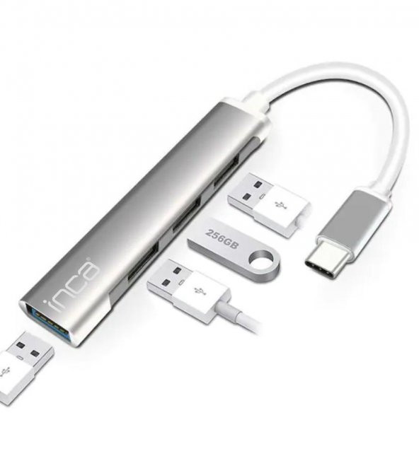 Inca Type-C Girişli 4 Port Usb Çoklayıcı Hub, IUSB-04T - 2