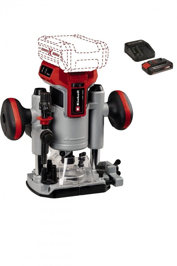 4350411 TP-RO 18 Li BL Kömürsüz Freze 2,5 akü sterter kit