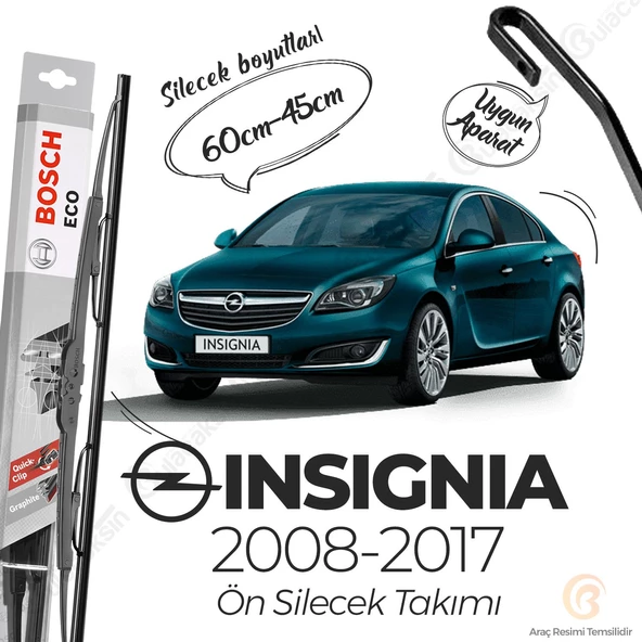 Bosch Eco Ön Silecek Takımı Opel İnsignia 2008-2016 ile uyumlu