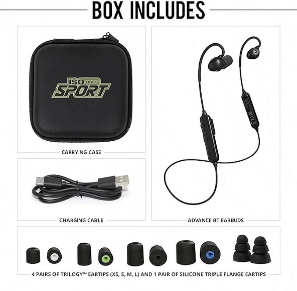 ISOtunes Sport ADVANCE BT Atış Kulaklıkları: Bluetooth İşitme Koruması - Siyah - 4