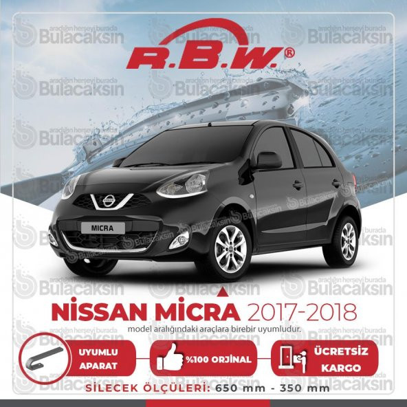 RBW Muz Silecek Takımı Nissan Micra 2017-2018 ile uyumlu