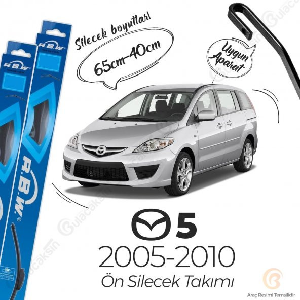 RBW Muz Silecek Takımı Mazda 5 2005-2010 ile uyumlu