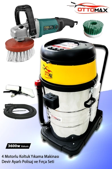 Ottomax Premium 4  Motorlu Halı Koltuk Yıkama ve Koltuk Fırçalama Seti - 3
