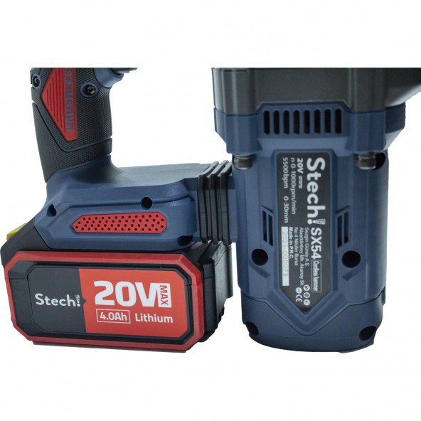 Stechend SX54-2 4.0 Ah Akülü Kömürsüz Kırıcı Delici 6 30 mm - 2