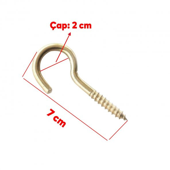 Metal Piton Vidalı Gerdirme 21x100 Çekme Kaldırma Tavan Açık Ağız Kancalı Avize Asma Kiti 5 Adet - 2
