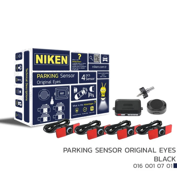 Niken Orjinal Lens Görünümlü Sesli Park Sensörü Siyah