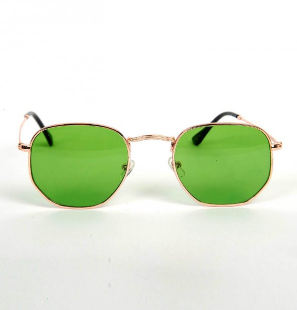 Altıgen Çerçeve Yeşil Renk Gözlük
