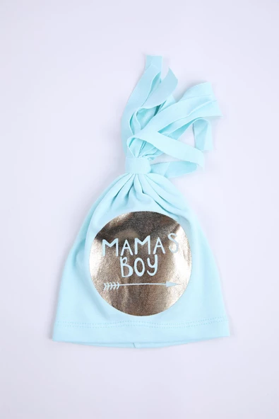Babyhola Kız Erkek Bebek Bere Şapka Mama's Boy Yazılı 0-2 yaş Hediyelik 1204 - Resim 3