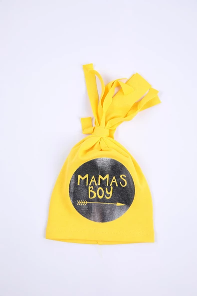 Babyhola Kız Erkek Bebek Bere Şapka Mama's Boy Yazılı 0-2 yaş Hediyelik 1204 - Resim 2