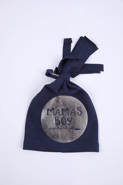 Babyhola Kız Erkek Bebek Bere Şapka Mama's Boy Yazılı 0-2 yaş Hediyelik 1204 - Resim 4