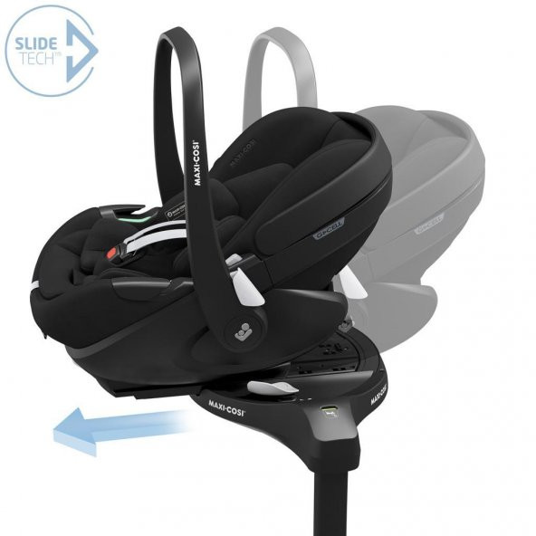 Maxi-Cosi Pebble SlideTech 360 Dönebilen Tam Yatabilen Kızaklı İsofix Bazalı Ana Kucağı ve Oto Koltuğu 0-13 Kg Essential Black