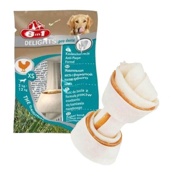 8in1 Köpek Kemiği Düğümlü Tavuk Etli XS 12 gr SKT:10/2026