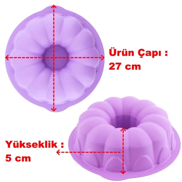 Silikon Klasik Büyük Kek Kalıbı 30 Cm - 5