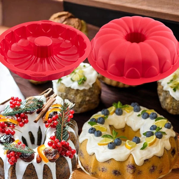 Silikon Klasik Büyük Kek Kalıbı 30 Cm - 3