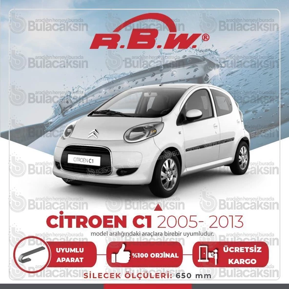 RBW Citroen C1 2005 - 2013 Ön Muz Silecek Takımı