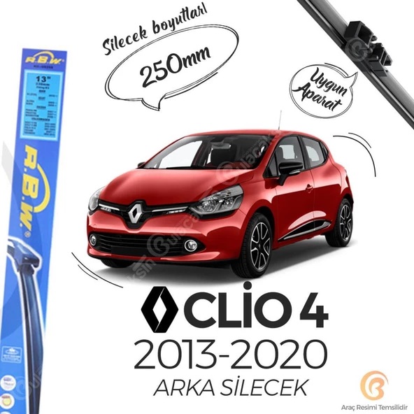 RBW Renault Clio 4 2012 - 2020 Arka Silecek