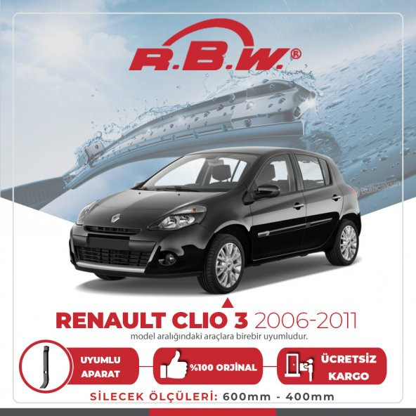 RBW Renault Clio 3 2006 - 2011 Ön Muz Silecek Takımı