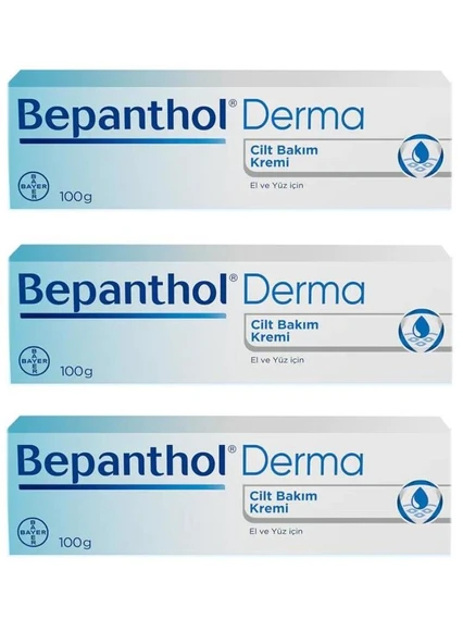 Bepanthol Derma Cilt Bakım Kremi El ve Yüz İçin 100 Gr-3 ADET-SKT:03/2026 ürün görseli