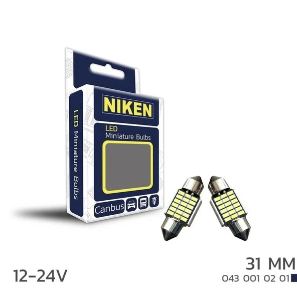 Niken Led Sofit Ampul Set 12v 18 Led’li 31mm – Beyaz Işık ürün görseli