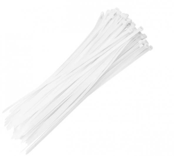 Plastik Cırt Kelepçe Kablo Bağı Beyaz 100 Adet 3,6x370