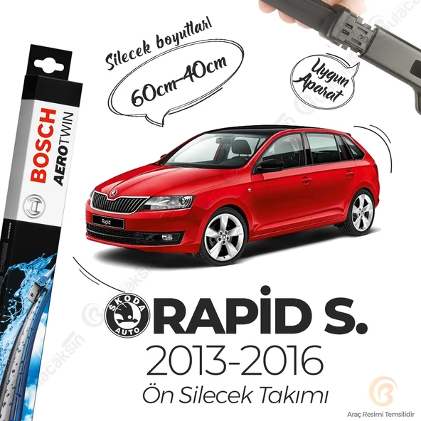 Skoda Rapid Spaceback Muz Silecek Takımı (2013-2016) Bosch Aerotwin