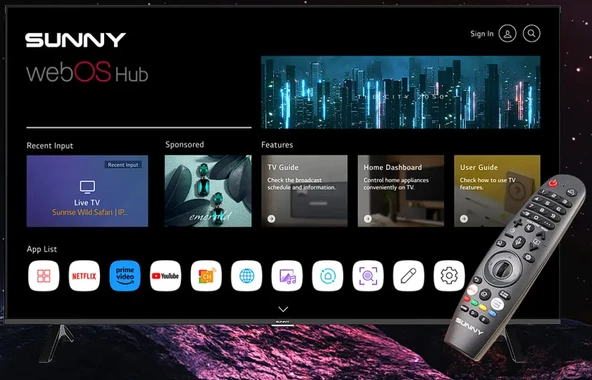 Sunny SN65FMN252 Frameless 4K Ultra HD 65" 165 Ekran Uydu Alıcılı webOS Smart LED TV - 4