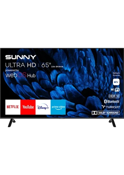 Sunny SN65FMN252 Frameless 4K Ultra HD 65" 165 Ekran Uydu Alıcılı webOS Smart LED TV