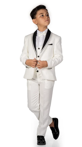 Çocuk Damatlık Yaka Simli Özel Gün Takım Elbise MNK0541