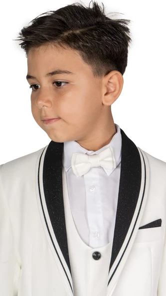 Çocuk Damatlık Yaka Simli Özel Gün Takım Elbise MNK0541 - 3