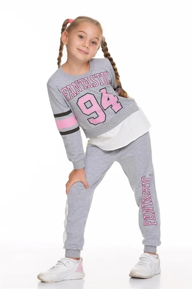 Kız Çocuk Fantastic Baskılı Eşofman Takımı Mnk0518 - 5
