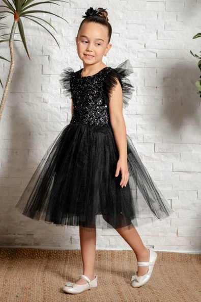 Tüllü Kız Çocuk KPL Elbise MNK0526 - Resim 7