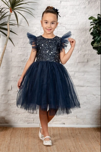 Tüllü Kız Çocuk KPL Elbise MNK0526 - Resim 3