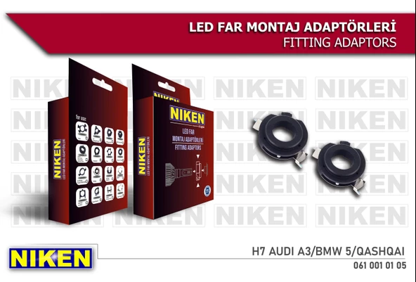 NİKEN LED FAR MONTAJ ADAPTÖRÜ H7 AUDI A3/BMW 5/QASHQAİ - Resim 3