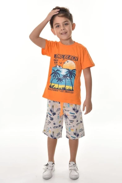 Long Beach Şortlu Erkek Çocuk Takım MNK0497 - Resim 8