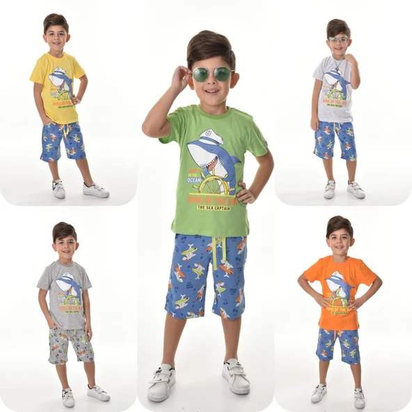 Captain Shark Erkek Çocuk Şortlu Takım MNK0493 - 5