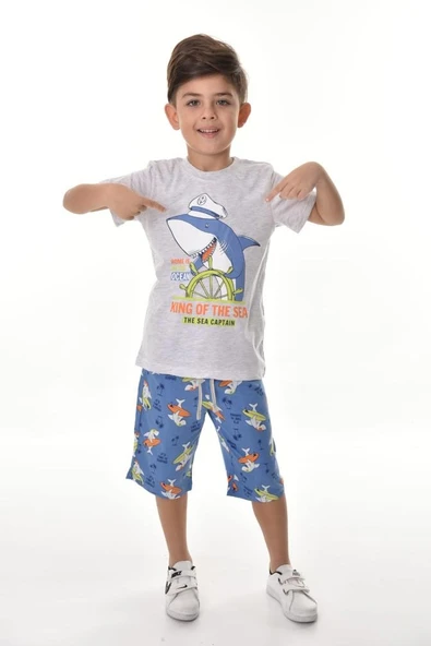 Captain Shark Erkek Çocuk Şortlu Takım MNK0493 - 2