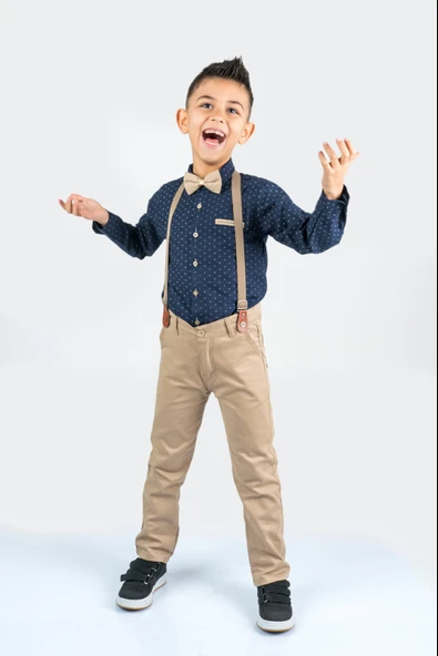 Baskılı Oxford Erkek Çocuk Takım MNK0479 - 5