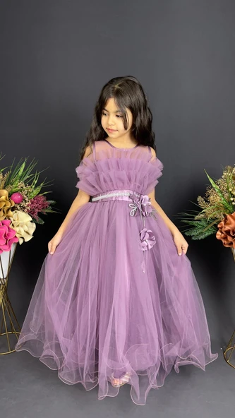 Kız Çocuk Robası Katlı Özel Gün Abiye Elbise MNK0475 - 2