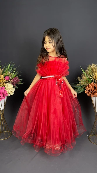 Kız Çocuk Robası Katlı Özel Gün Abiye Elbise MNK0475 - 7