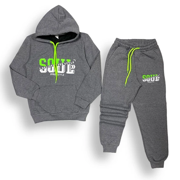 Neon Baskılı Şardonlu İkiiplik Eşofman Takım MNK0458 - Resim 4