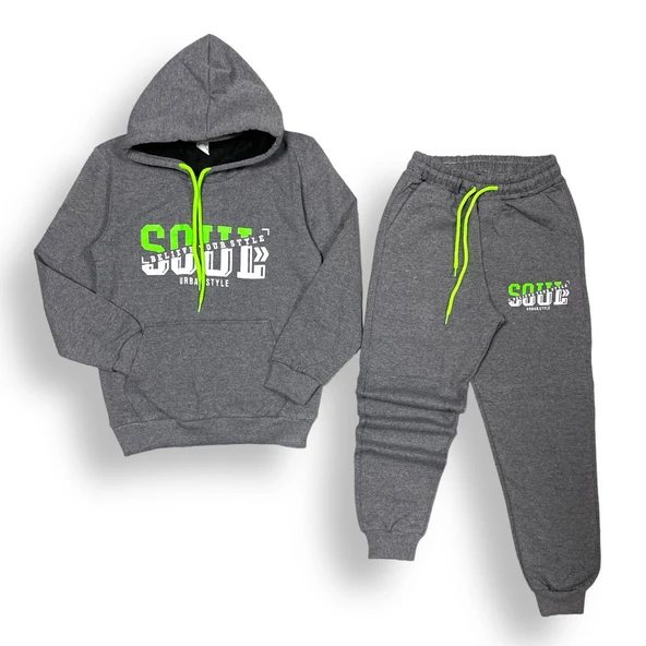 Neon Baskılı Şardonlu İkiiplik Eşofman Takım MNK0458 - Resim 14