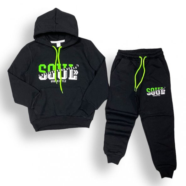 Neon Baskılı Şardonlu İkiiplik Eşofman Takım MNK0458 - 10