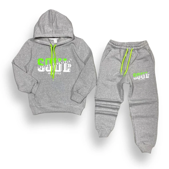 Neon Baskılı Şardonlu İkiiplik Eşofman Takım MNK0458 - Resim 2