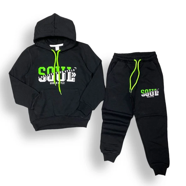 Neon Baskılı Şardonlu İkiiplik Eşofman Takım MNK0458 - Resim 7