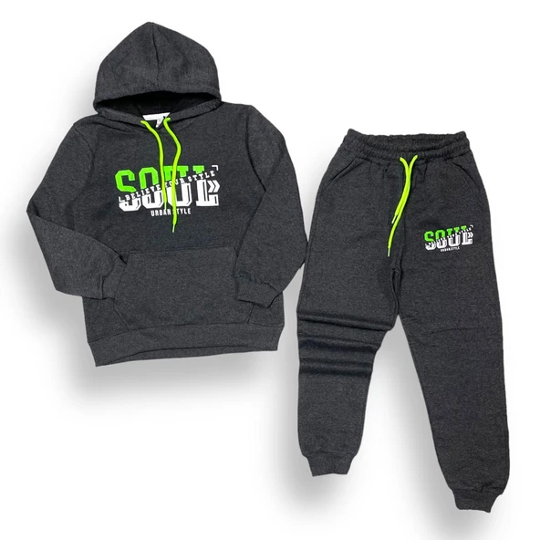 Neon Baskılı Şardonlu İkiiplik Eşofman Takım MNK0458 - Resim 16